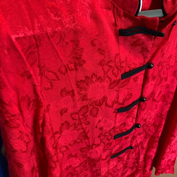 R&M Richards Vintage Mandarin Jacket Bright Red ❤️ - Picture 2 of 3